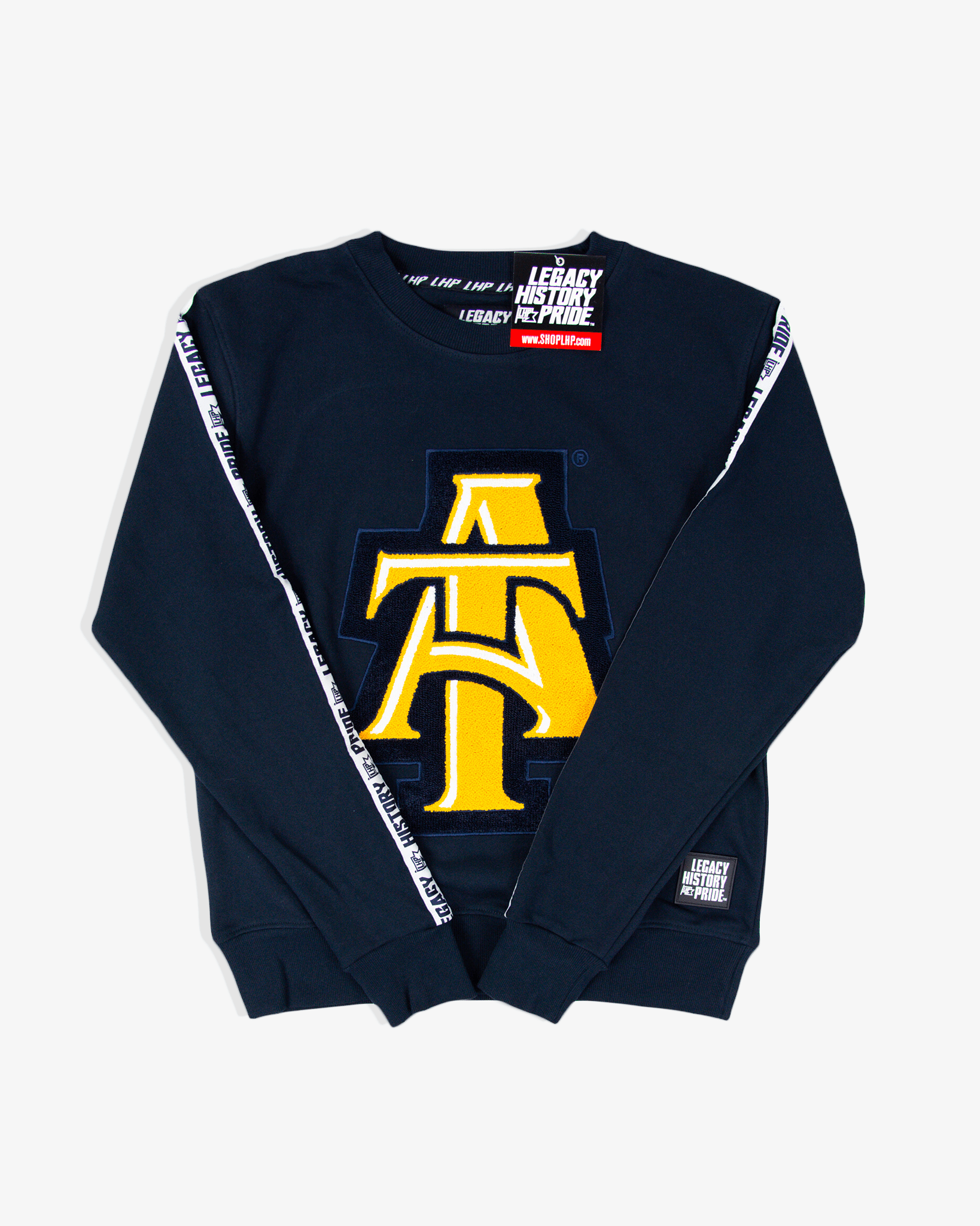 Cheapest Handmade NCAT Aggie Royal Hand Bleached Crew Neck Sweatshirt