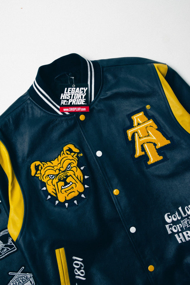 {LHP 1of1} NC A&T Leather Varsity Jacket