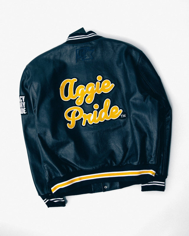 {LHP 1of1} NC A&T Leather Varsity Jacket