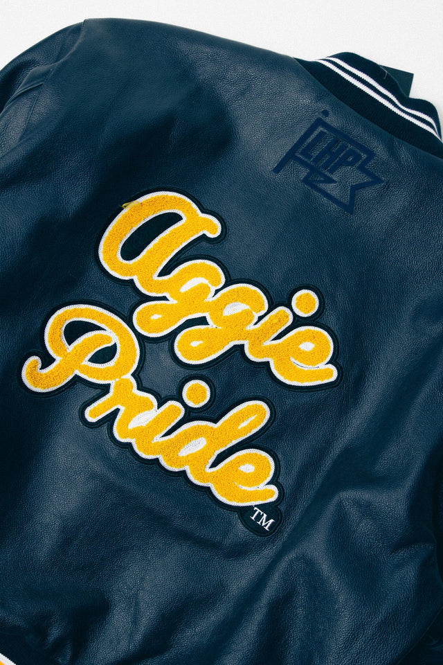 {LHP 1of1} NC A&T Leather Varsity Jacket