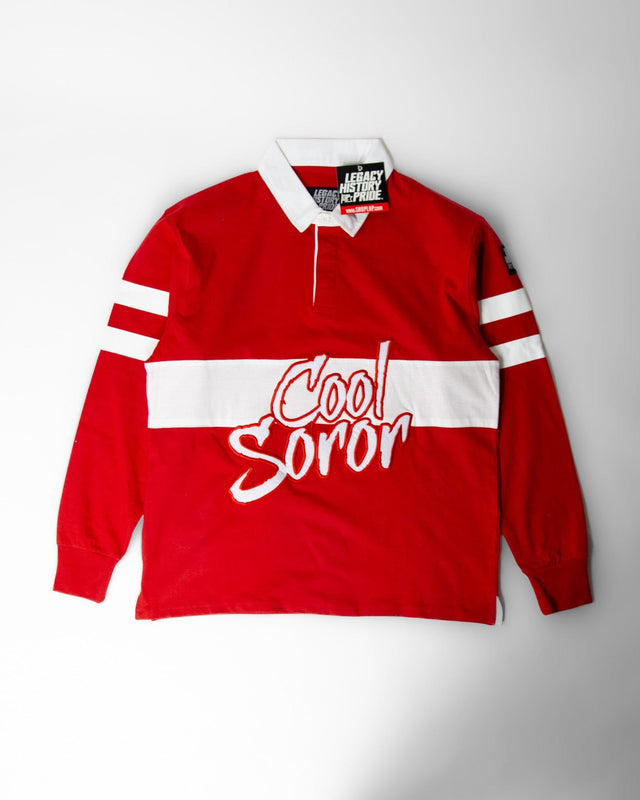 COOL SOROR Red Rugby by Rashan Ali